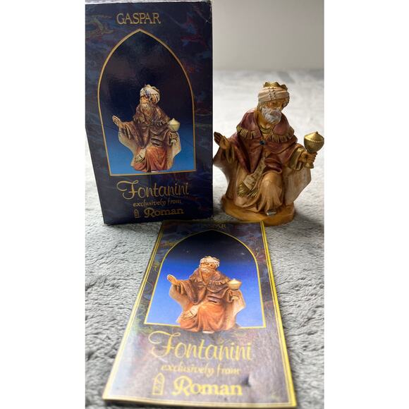 ROMAN FONTANINI HEIRLOOM NATIVITY 5" - GASPAR - KING W/ FRANKINCENSE - #72515 - Picture 1 of 6
